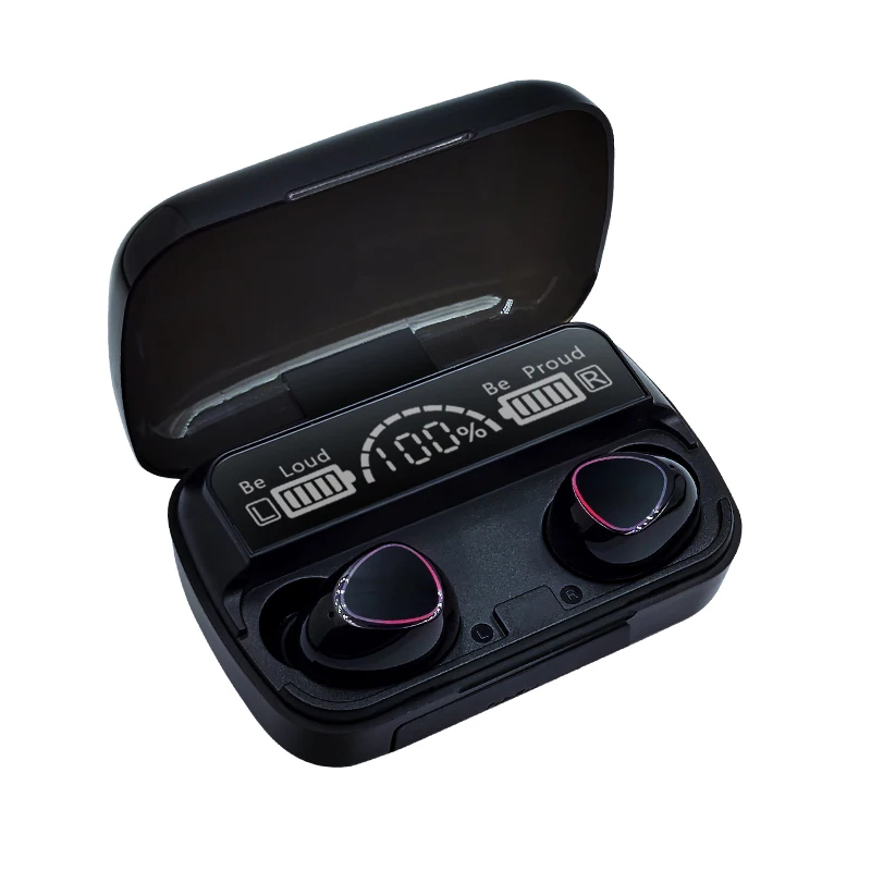 M10 TWS Wireless Earbuds – LED Display & Powerbank