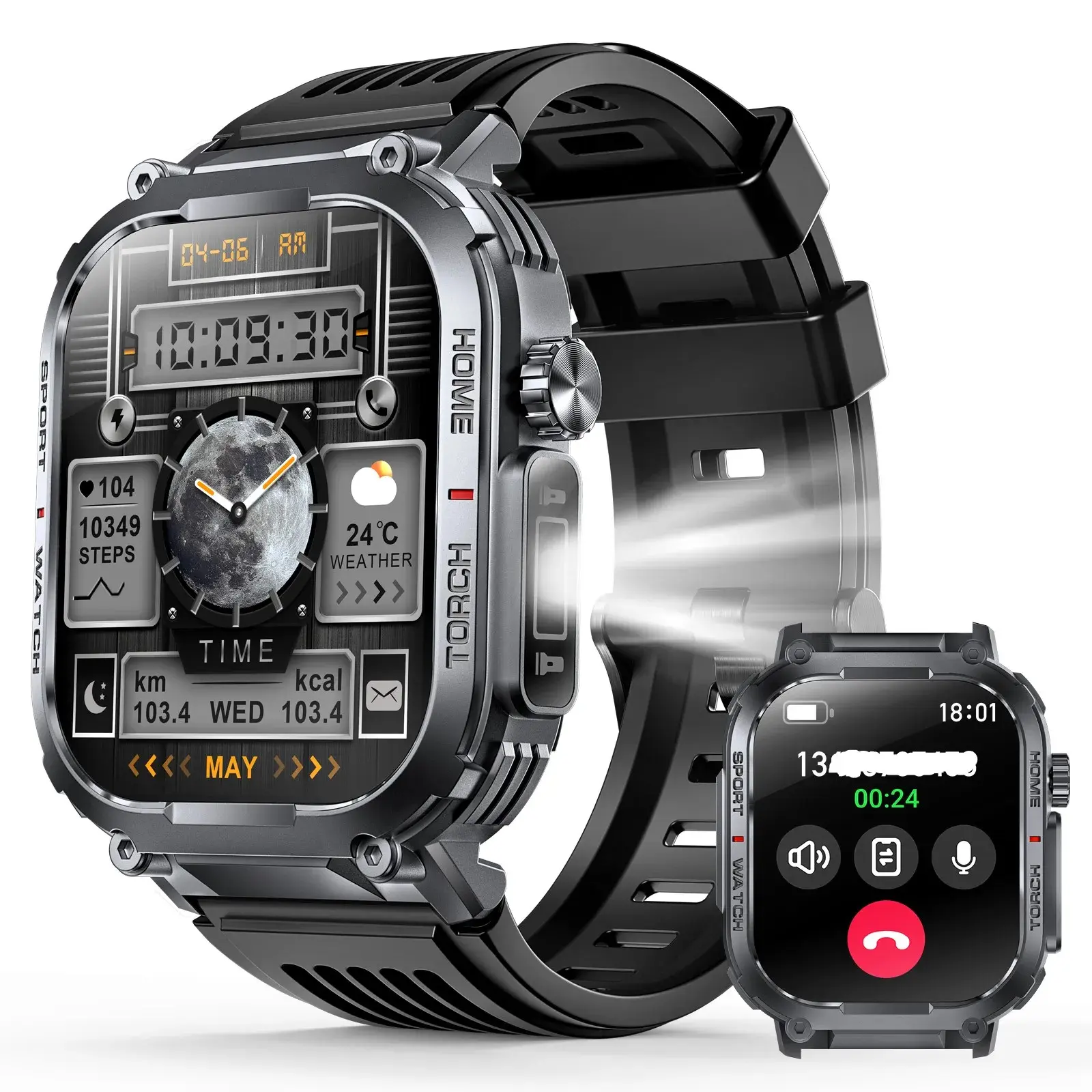S320B Outdoor Smartwatch – HD Screen & Flashlight